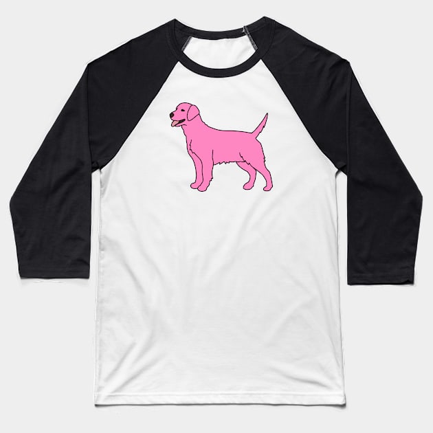 Pink Labrador Baseball T-Shirt by Kelly Louise Art